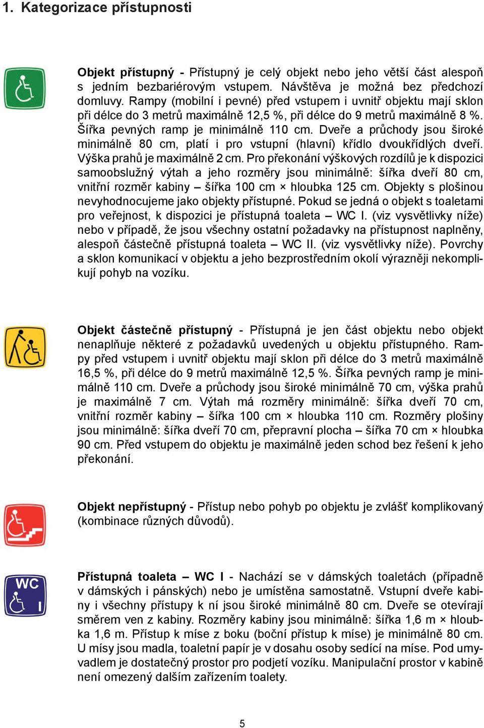 Dveře a průchody jsou široké minimálně 80 cm, platí i pro vstupní (hlavní) křídlo dvoukřídlých dveří. Výška prahů je maximálně 2 cm.