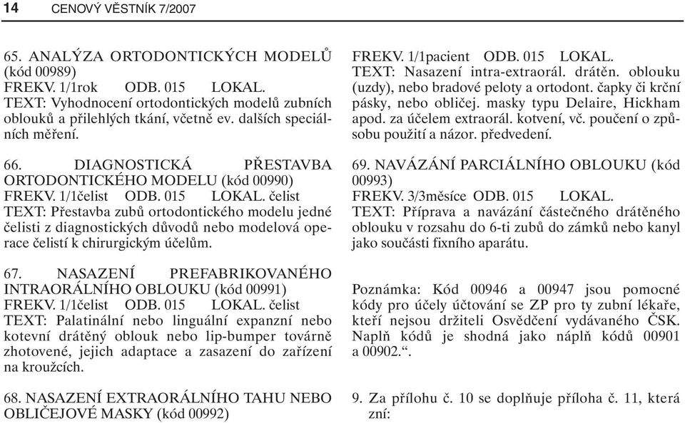 015 čelist TEXT: Přestavba zubů ortodontického modelu jedné čelisti z diagnostických důvodů nebo modelová operace čelistí k chirurgickým účelům. 67.