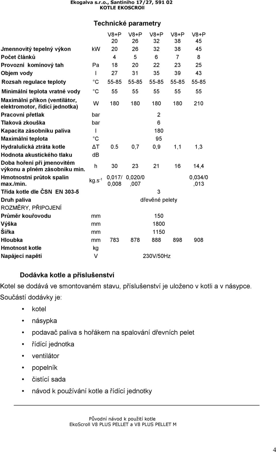 bar 2 Tlaková zkouška bar 6 Kapacita zásobníku paliva l 180 Maximální teplota C 95 Hydralulická ztráta kotle ΔT 0.