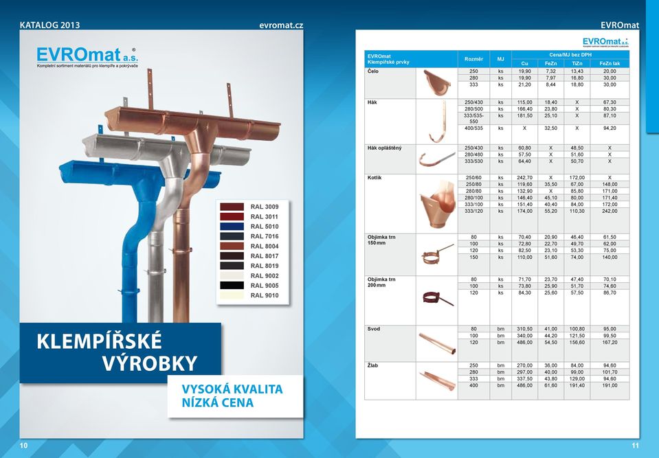 RAL 3011 RAL 5010 RAL 7016 RAL 8004 RAL 8017 RAL 8019 RAL 9002 RAL 9005 RAL 9010 Kotlík 250/60 ks 242,70 X 172,00 X 250/80 ks 119,60 35,50 67,00 148,00 280/80 ks 132,90 X 85,80 171,00 280/100 ks