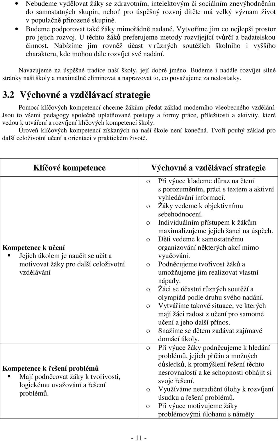 Nabízíme jim rovněž účast v různých soutěžích školního i vyššího charakteru, kde mohou dále rozvíjet své nadání. Navazujeme na úspěšné tradice naší školy, její dobré jméno.