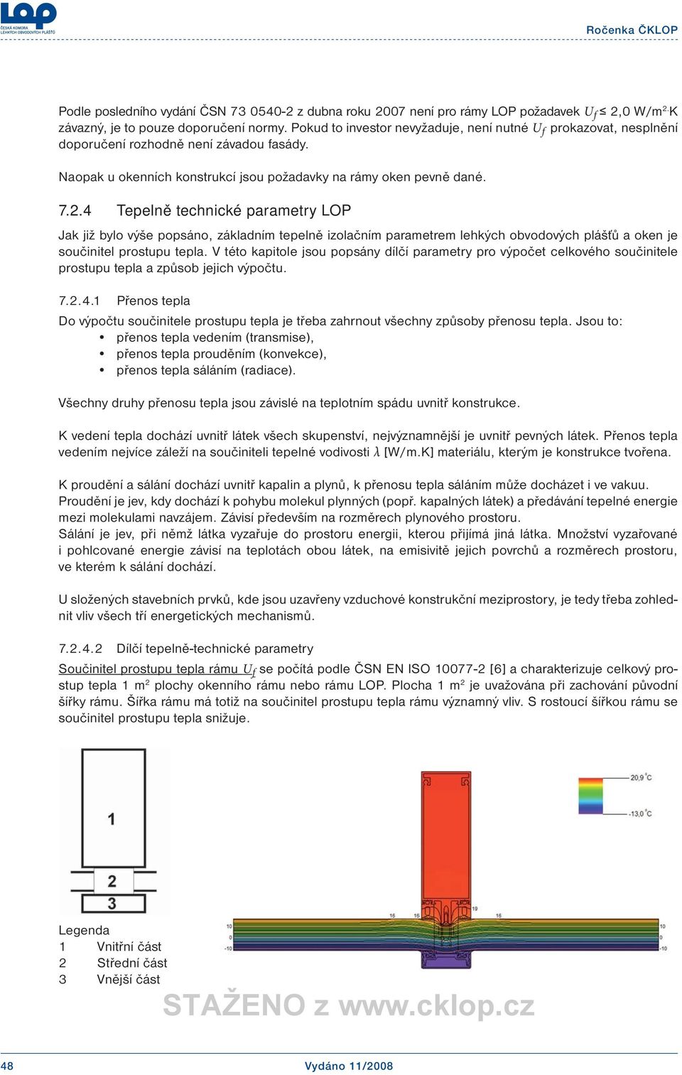 4 Tepelně technické parametry LOP Jak již bylo výše popsáno, základním tepelně izolačním parametrem lehkých obvodových plášťů a oken je součinitel prostupu tepla.