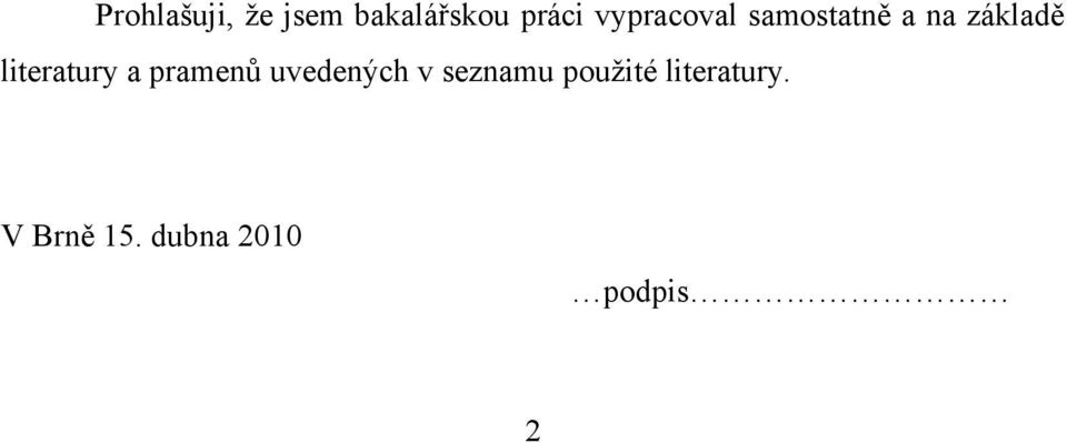 literatury a pramenů uvedených v seznamu