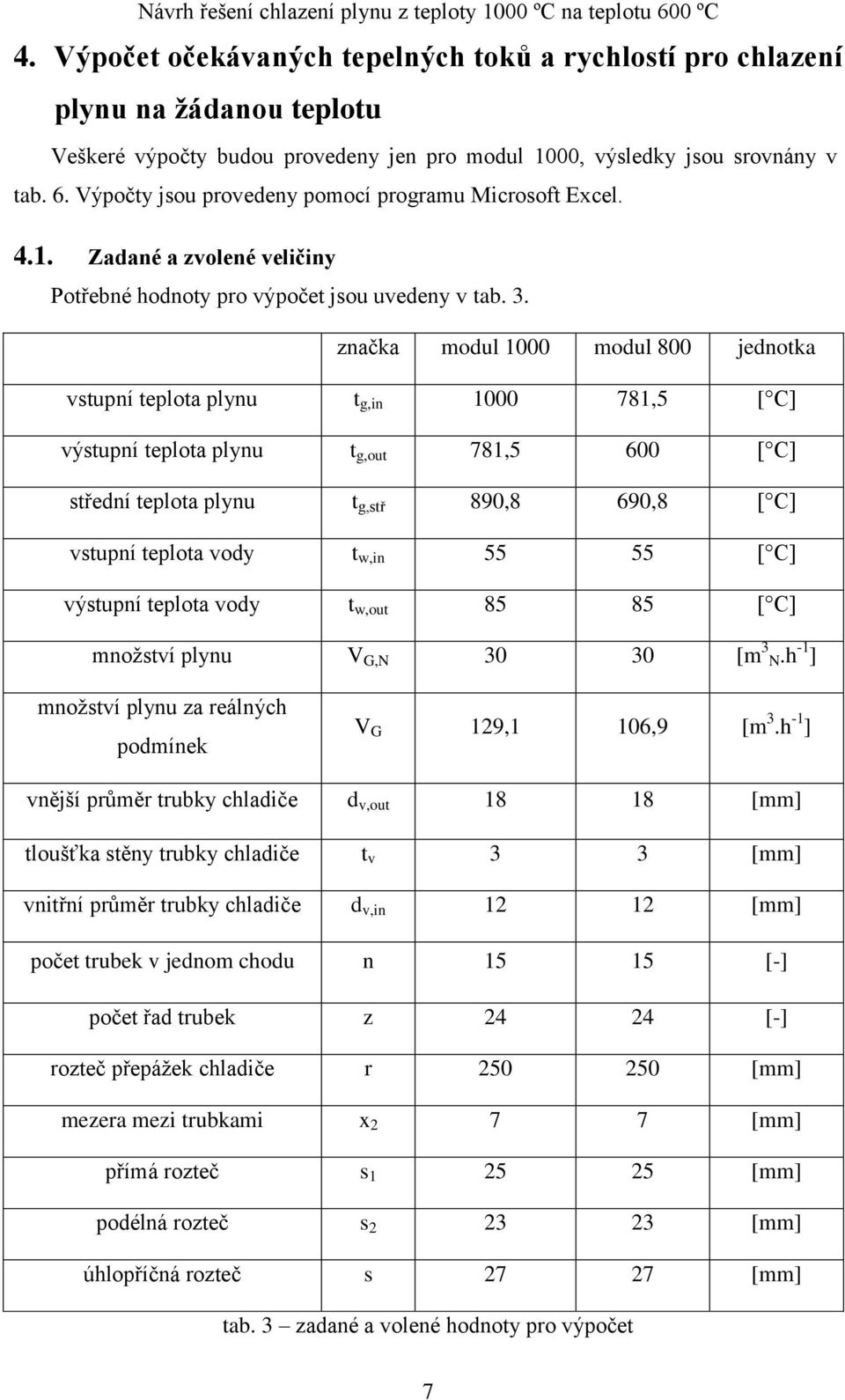 značka modul 000 modul 800 jednotka vstupní teplota plynu t g, 000 78,5 [ C] výstupní teplota plynu t g, 78,5 600 [ C] střední teplota plynu t g,stř 890,8 690,8 [ C] vstupní teplota vody t w, 55 55 [