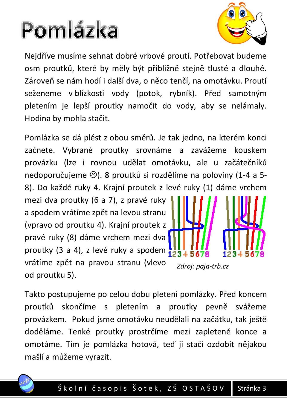 Je tak jedno, na kterém konci začnete. Vybrané proutky srovnáme a zavážeme kouskem provázku (lze i rovnou udělat omotávku, ale u začátečníků nedoporučujeme ).