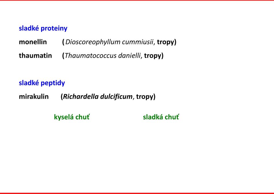 (Thaumatococcus danielli, tropy) sladké