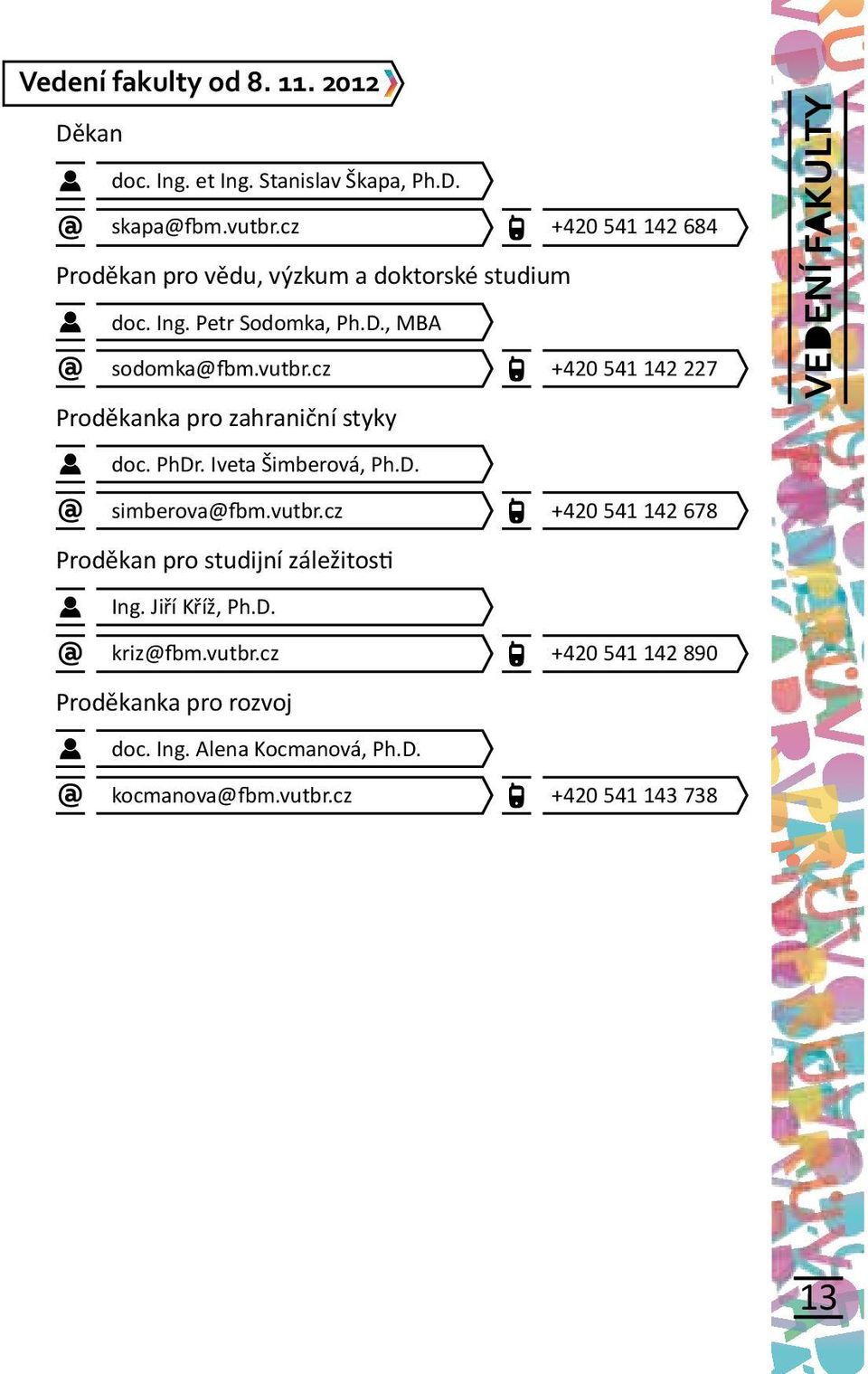 cz +420 541 142 227 Proděkanka pro zahraniční styky doc. PhDr. Iveta Šimberová, Ph.D. simberova@fbm.vutbr.