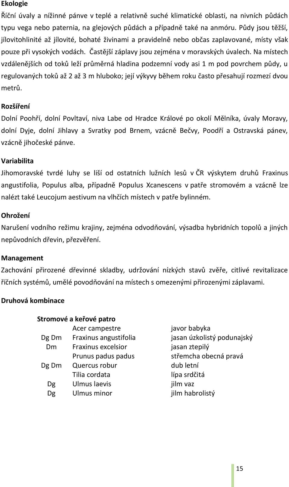 Na místech vzdálenějších od toků leží průměrná hladina podzemní vody asi 1 m pod povrchem půdy, u regulovaných toků až 2 až 3 m hluboko; její výkyvy během roku často přesahují rozmezí dvou metrů.