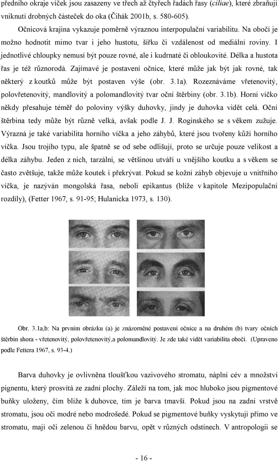 I jednotlivé chloupky nemusí být pouze rovné, ale i kudrnaté či obloukovité. Délka a hustota řas je též různorodá.