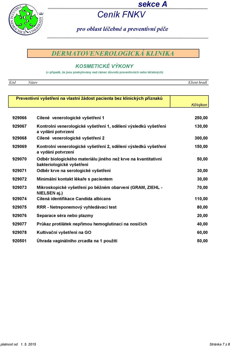 vydání potvrzení Odběr biologického materiálu jiného než krve na kvantitativní bakteriologické vyšetření Odběr krve na serologické vyšetření Minimální kontakt lékaře s pacientem Mikroskopické