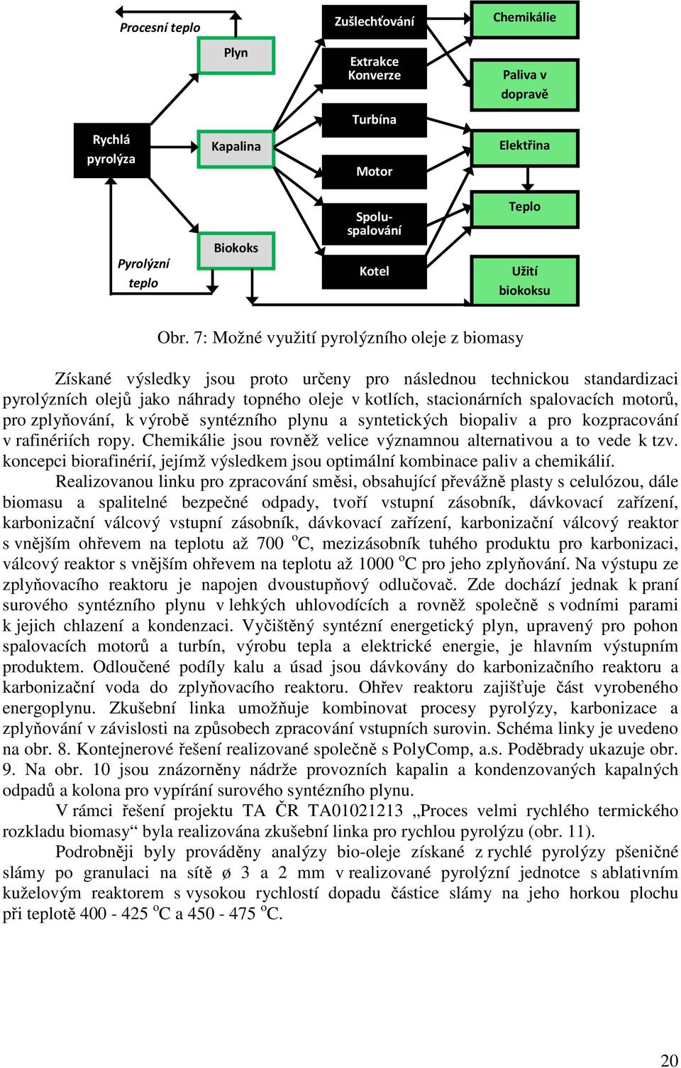 spalovacích motorů, pro zplyňování, k výrobě syntézního plynu a syntetických biopaliv a pro kozpracování v rafinériích ropy. Chemikálie jsou rovněž velice významnou alternativou a to vede k tzv.