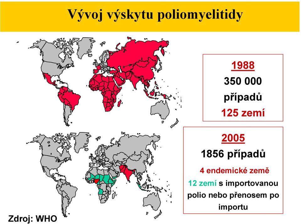 Zdroj: WHO 4 endemické země 12 zemí s