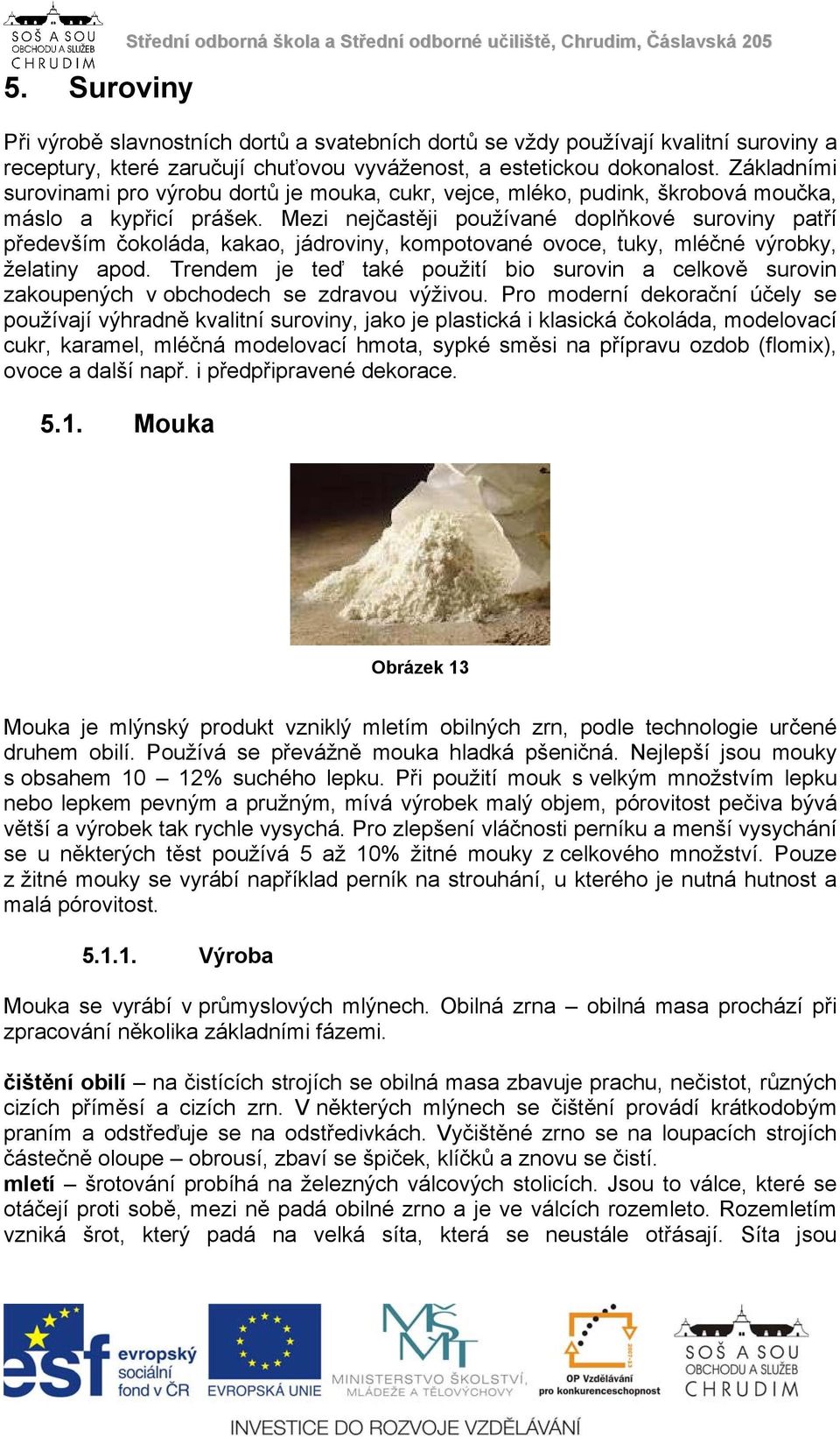 Mezi nejčastěji používané doplňkové suroviny patří především čokoláda, kakao, jádroviny, kompotované ovoce, tuky, mléčné výrobky, želatiny apod.