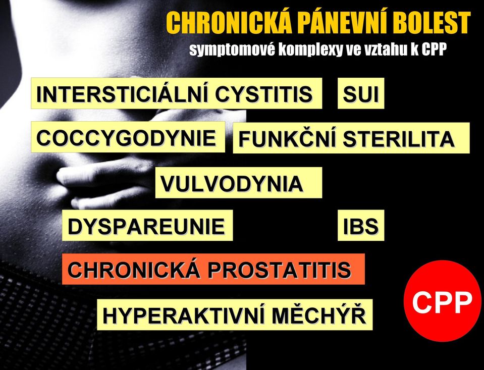 COCCYGODYNIE FUNKČNÍ STERILITA VULVODYNIA