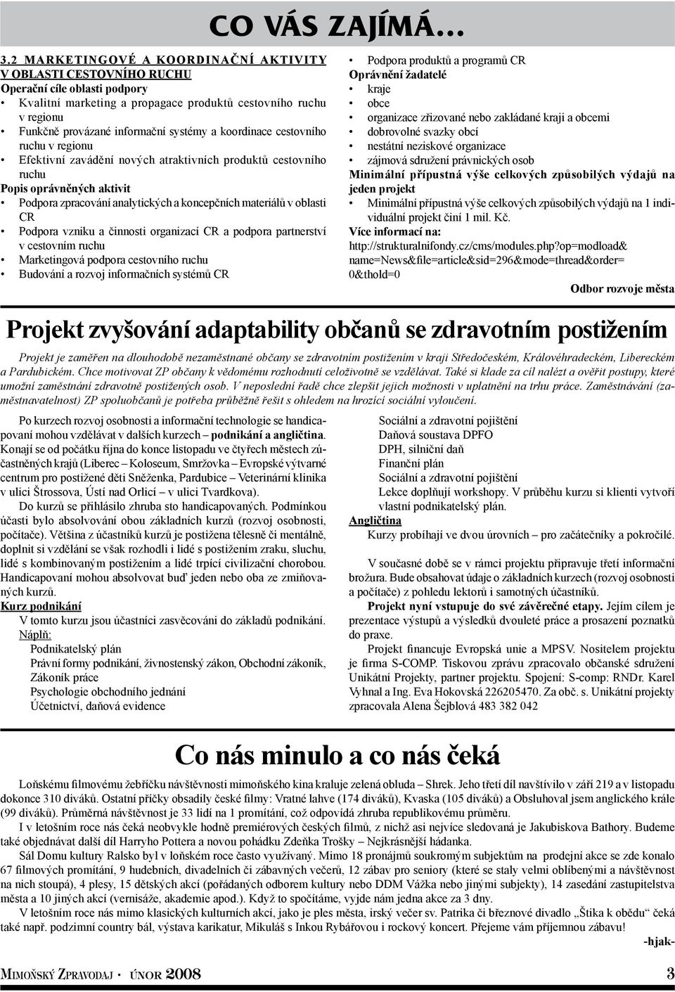 a koordinace cestovního ruchu v regionu Efektivní zavádění nových atraktivních produktů cestovního ruchu Popis oprávněných aktivit Podpora zpracování analytických a koncepčních materiálů v oblasti CR