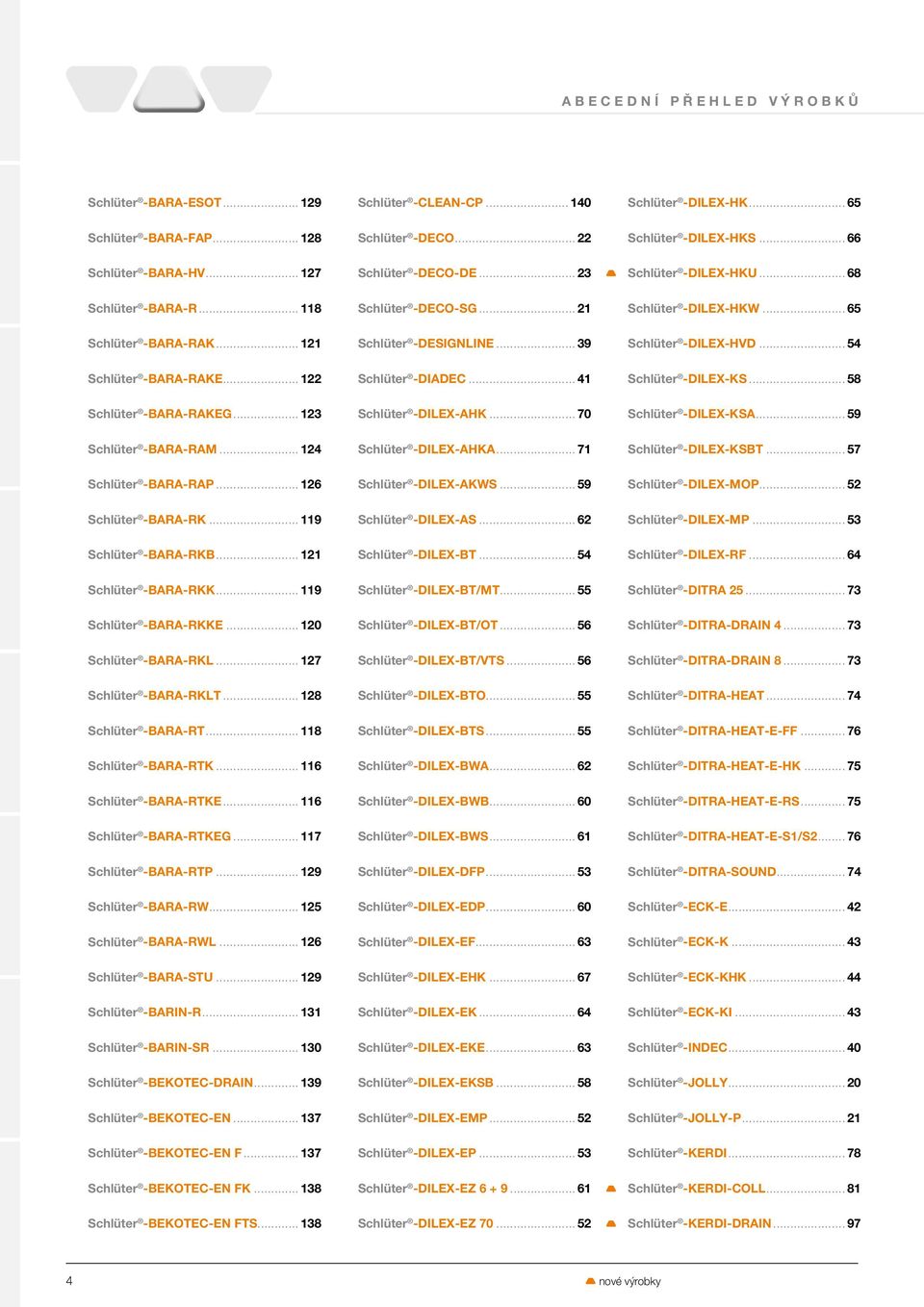 .. 39 Schlüter -DILEX-HVD... 54 Schlüter -BARA-RAKE... 122 Schlüter -DIADEC... 41 Schlüter -DILEX-KS... 58 Schlüter -BARA-RAKEG... 123 Schlüter -DILEX-AHK... 70 Schlüter -DILEX-KSA.