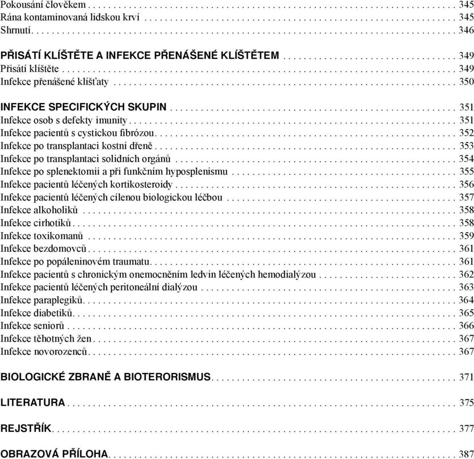 ... 353 Infekce po transplantaci solidních orgánů... 354 Infekce po splenektomii a při funkčním hyposplenismu... 355 Infekce pacientů léčených kortikosteroidy.