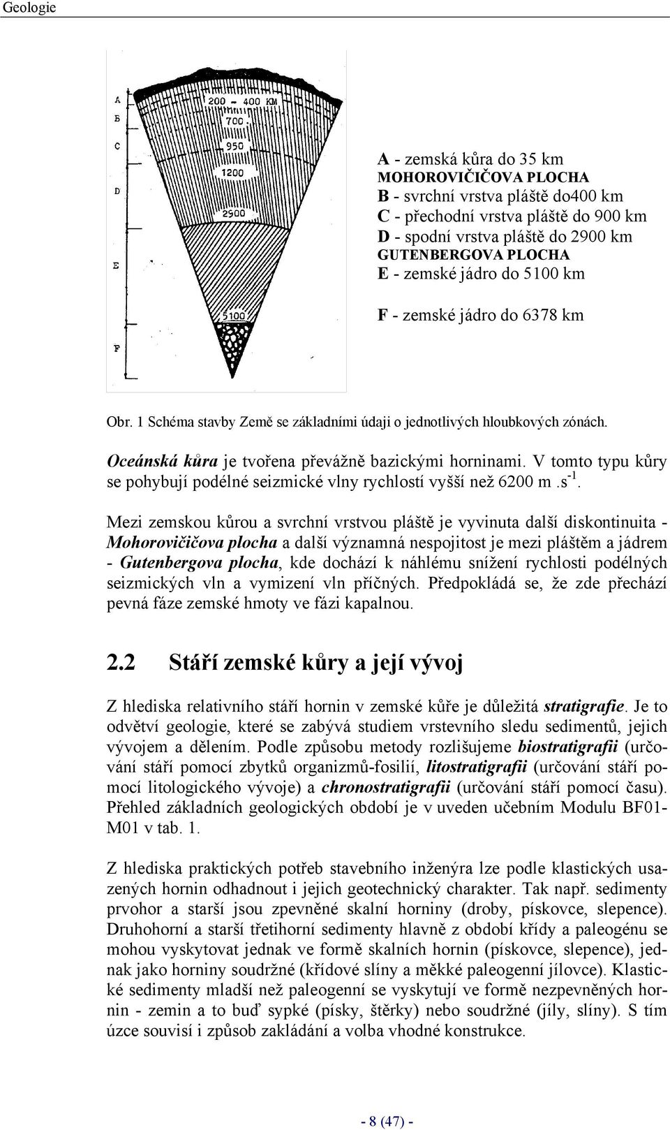 V tomto typu kůry se pohybují podélné seizmické vlny rychlostí vyšší než 6200 m.s -1.