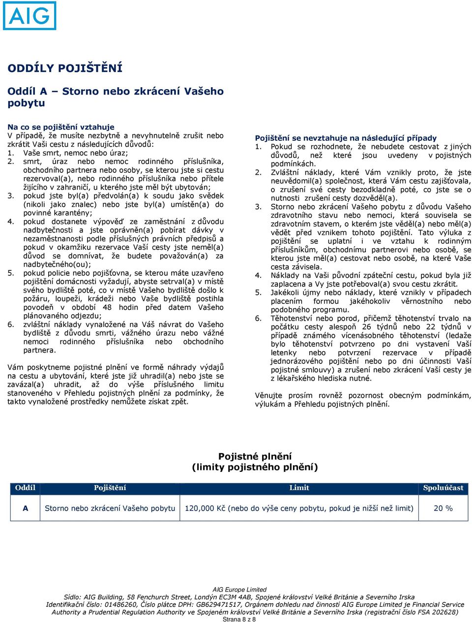 smrt, úraz nebo nemoc rodinného příslušníka, obchodního partnera nebo osoby, se kterou jste si cestu rezervoval(a), nebo rodinného příslušníka nebo přítele žijícího v zahraničí, u kterého jste měl