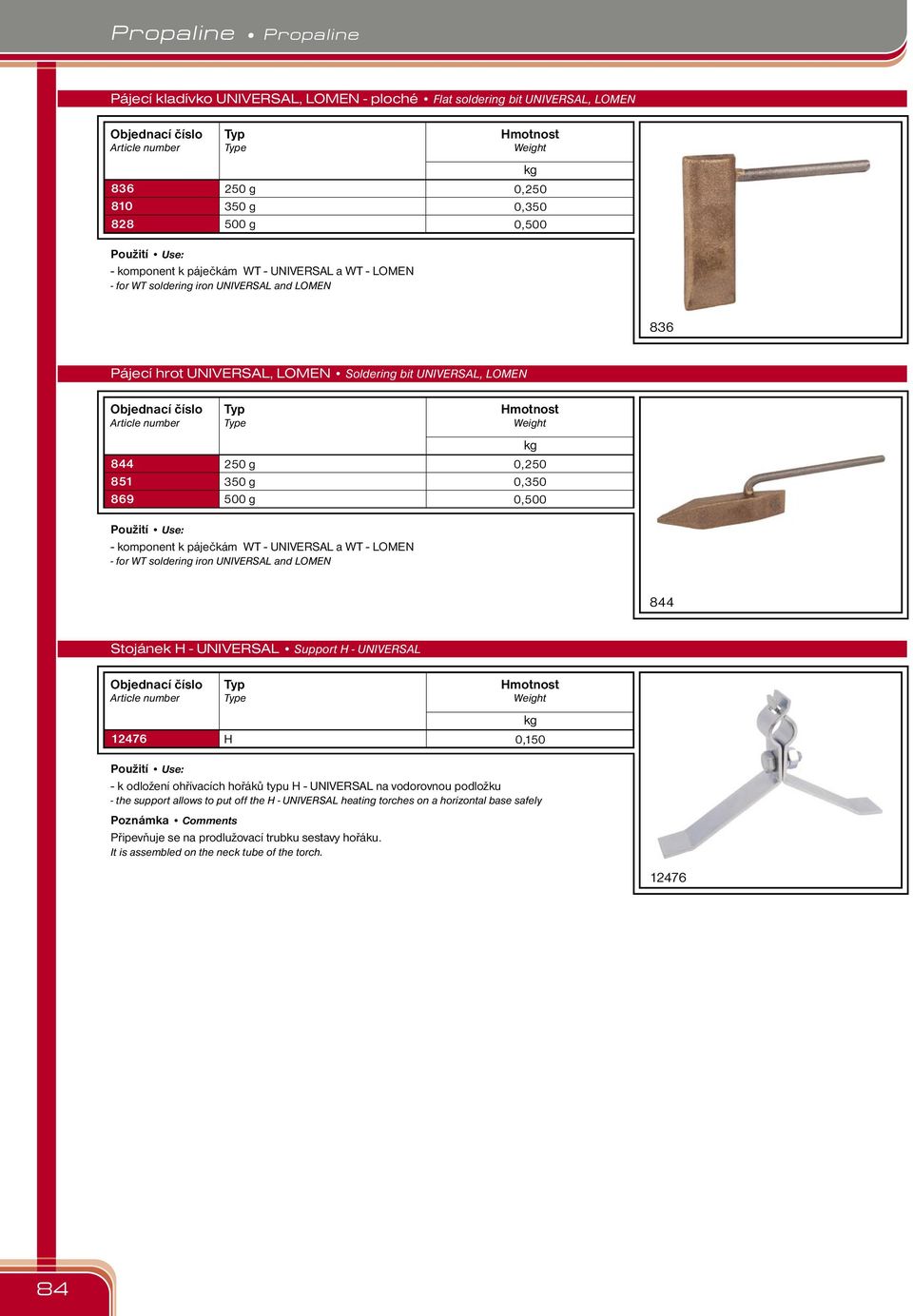 LOMEN - for WT soldering iron UNIVERSAL and LOMEN 844 Stojánek H - UNIVERSAL Support H - UNIVERSAL 12476 H 0,150 - k odložení ohřívacích hořáků typu H - UNIVERSAL na vodorovnou podložku - the