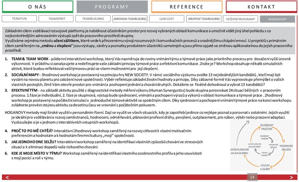 Využíváme zejména metodu učení zážitkem, které vede k přirozenému vývoji rozumových i komunikačních procesů a snadnějšímu chápání emocí.