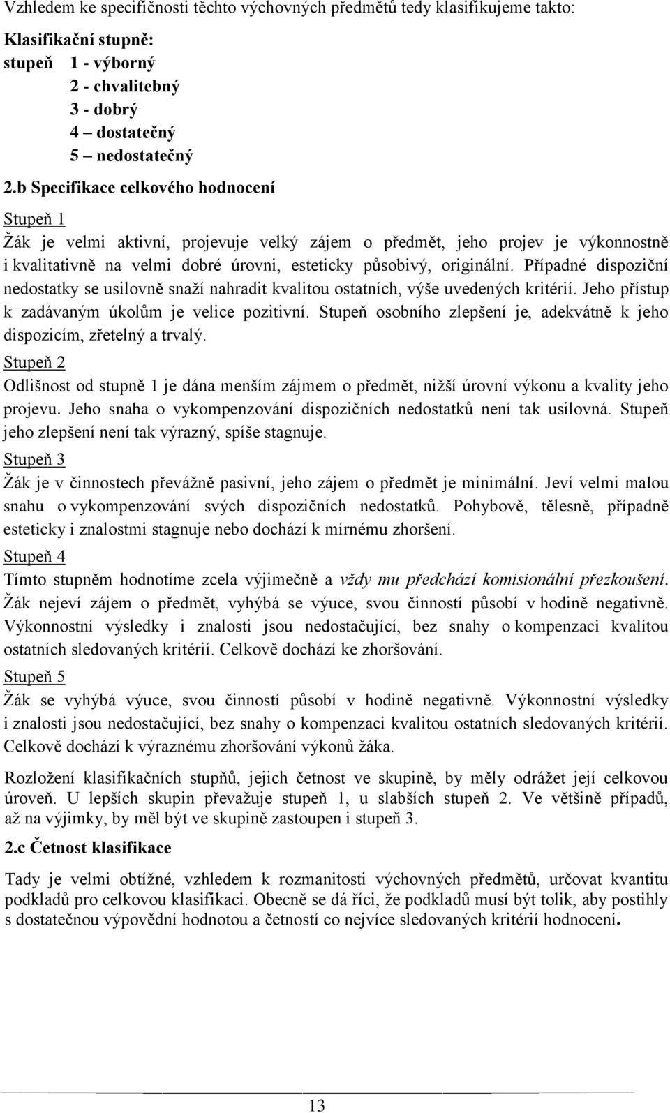 Případné dispoziční nedostatky se usilovně snaží nahradit kvalitou ostatních, výše uvedených kritérií. Jeho přístup k zadávaným úkolům je velice pozitivní.