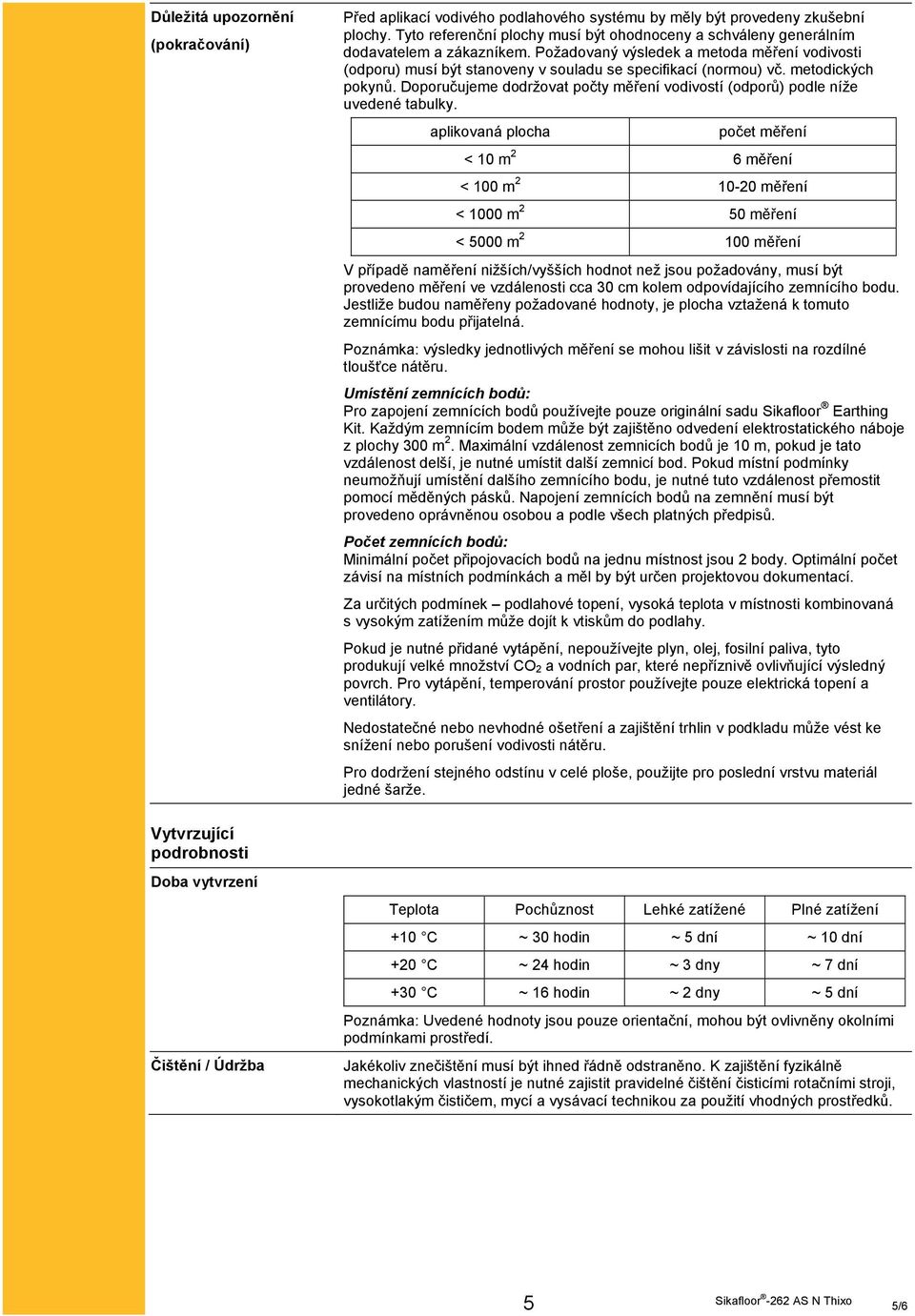 Požadovaný výsledek a metoda měření vodivosti (odporu) musí být stanoveny v souladu se specifikací (normou) vč. metodických pokynů.