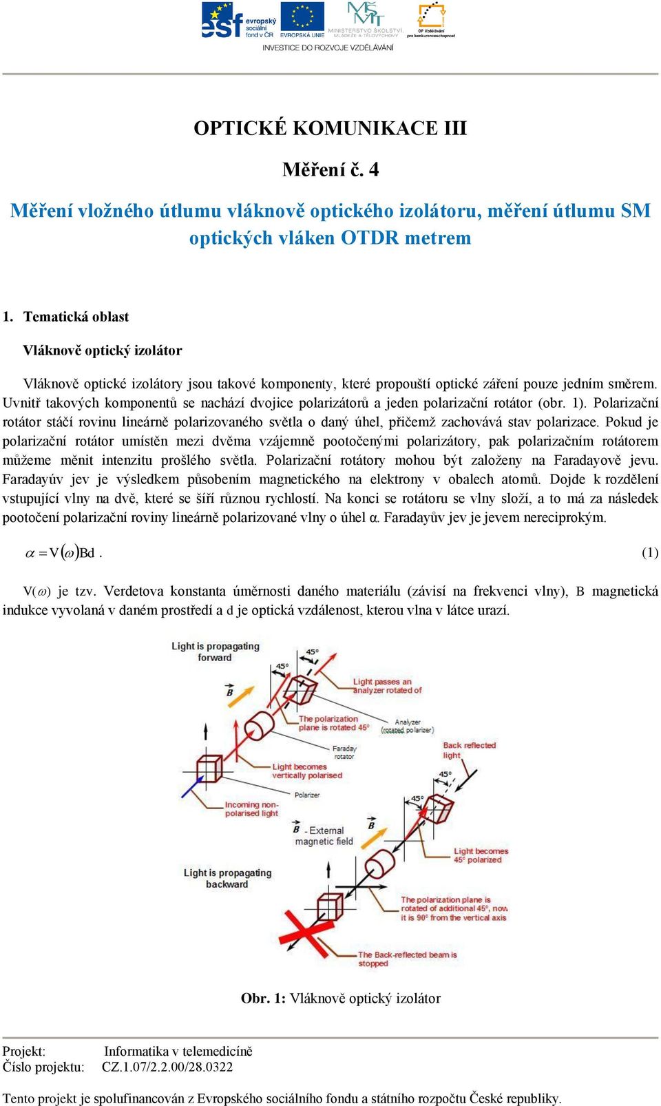 Uvnitř takových komponentů se nachází dvojice polarizátorů a jeden polarizační rotátor (obr. 1).