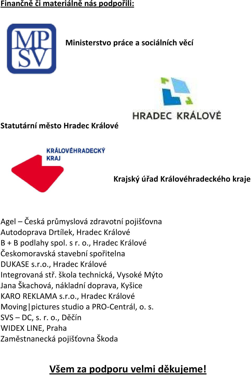 , Hradec Králové Českomoravská stavební spořitelna DUKASE s.r.o., Hradec Králové Integrovaná stř.