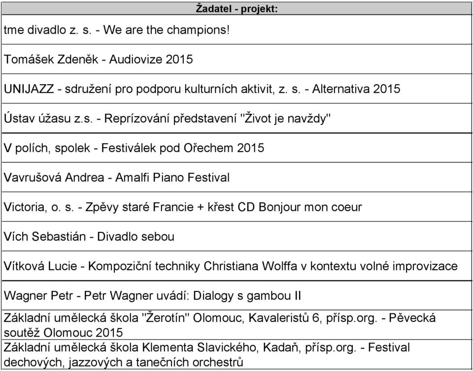 Wagner uvádí: Dialogy s gambou II Základní umělecká škola "Žerotín" Olomouc, Kavaleristů 6, přísp.org.