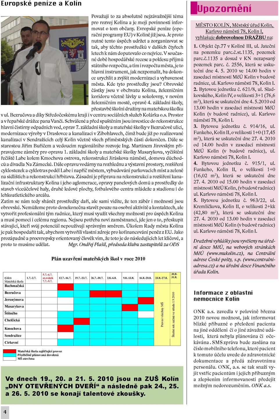 V současné době hospodářské recese a poklesu příjmů státního rozpočtu, a tím i rozpočtu města, je to hlavní instrument, jak nezpomalit, ba dokonce urychlit a zvýšit modernizaci a vybavenost města.