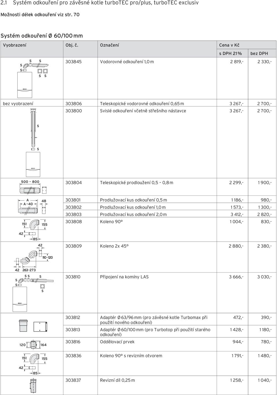 nástavce 3 267,- 2 700,- 303804 Teleskopické prodloužení 0,5 0,8 m 2 299,- 1 900,- 303801 Prodlužovací kus odkouření 0,5 m 1 186,- 980,- 303802 Prodlužovací kus odkouření 1,0 m 1 573,- 1 300,- 303803