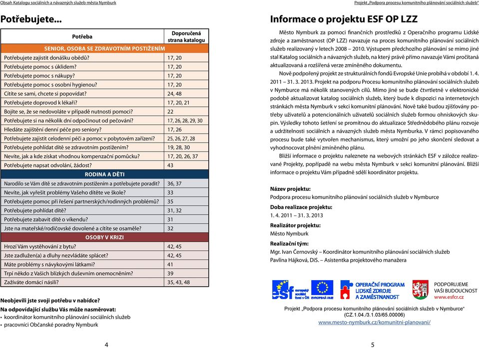 17, 20, 21 Bojíte se, že se nedovoláte v případě nutnosti pomoci? 22 Potřebujete si na několik dní odpočinout od pečování? 17, 26, 28, 29, 30 Hledáte zajištění denní péče pro seniory?