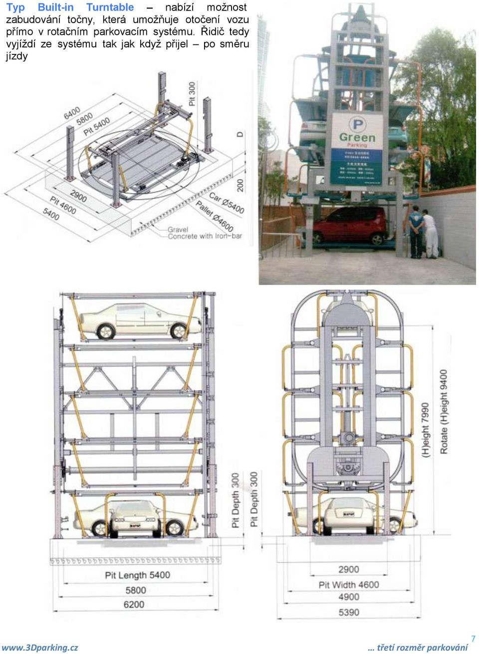 přímo v rotačním parkovacím systému.