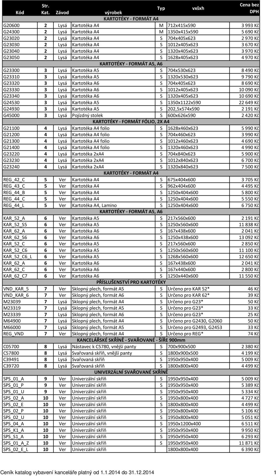 Kč G23310 3 Lysá Kartotéka A5 S 1320x530x623 9 790 Kč G23320 3 Lysá Kartotéka A6 S 704x405x623 8 690 Kč G23330 3 Lysá Kartotéka A6 S 1012x405x623 10 090 Kč G23340 3 Lysá Kartotéka A6 S 1320x405x623