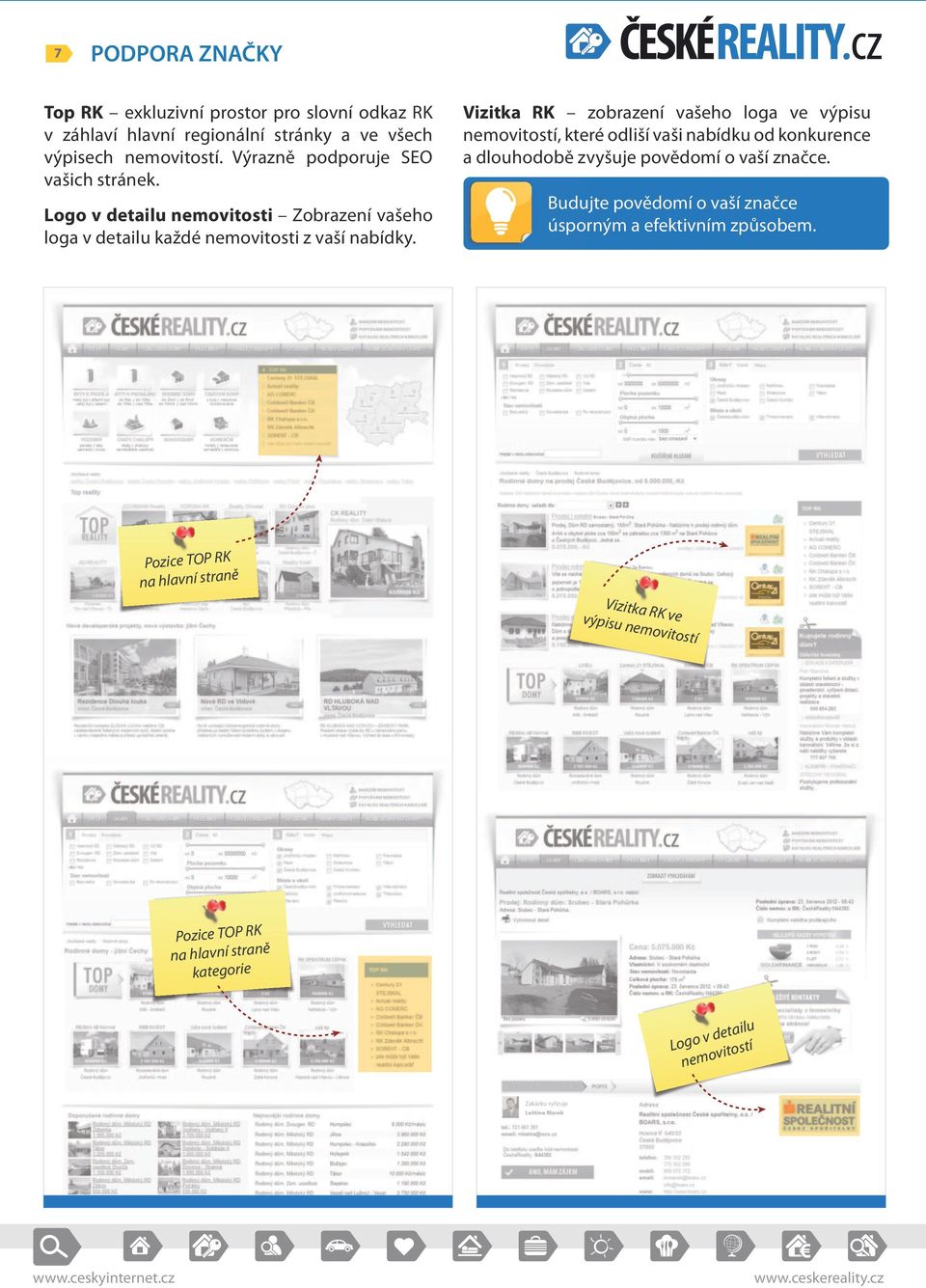 Vizitka RK zobrazení vašeho loga ve výpisu nemovitostí, které odliší vaši nabídku od konkurence a dlouhodobě zvyšuje povědomí o vaší značce.