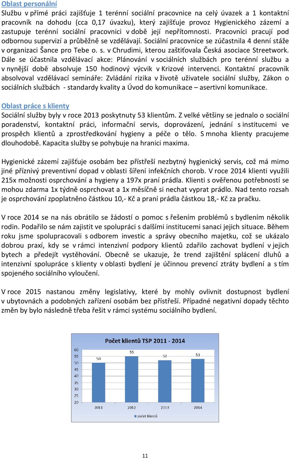 Sociální pracovnice se zúčastnila 4 denní stáže v organizaci Šance pro Tebe o. s. v Chrudimi, kterou zaštiťovala Česká asociace Streetwork.