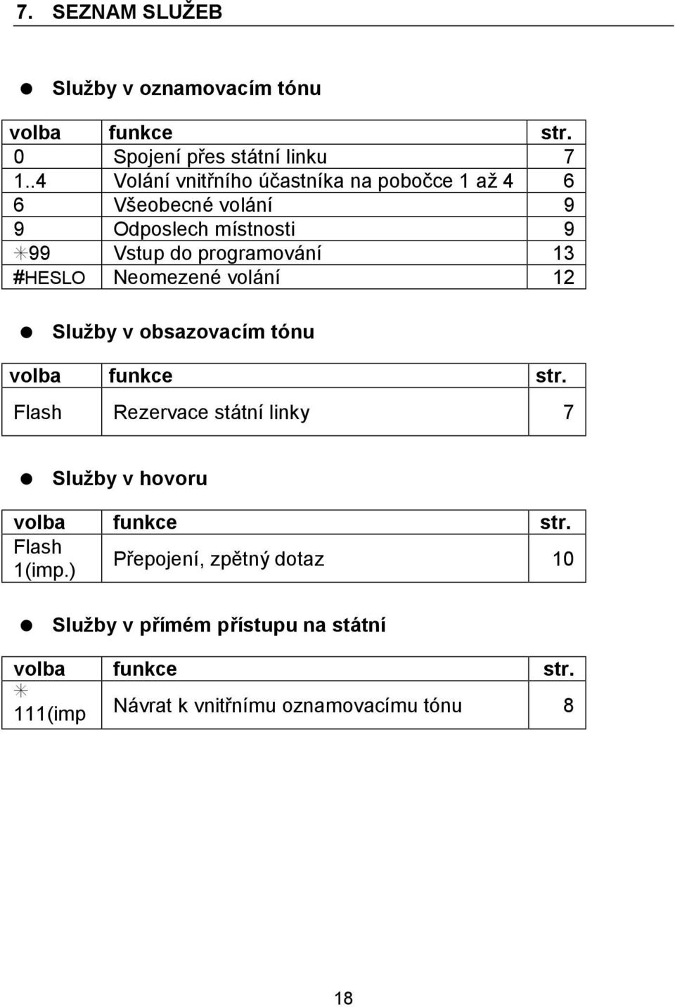 #HESLO Neomezenč vola nı 12 = Sluz by v obsazovacım tonu volba funkce str.