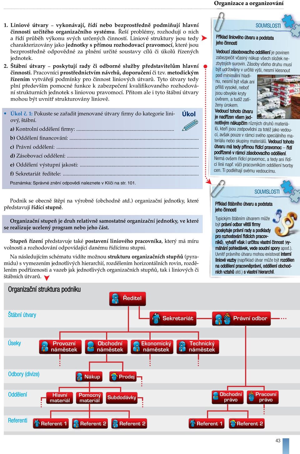 Liniové struktury jsou tedy charakterizovány jako jednotky s přímou rozhodovací pravomocí, které jsou bezprostředně odpovědné za plnění určité soustavy cílů či úkolů řízených jednotek. 2.