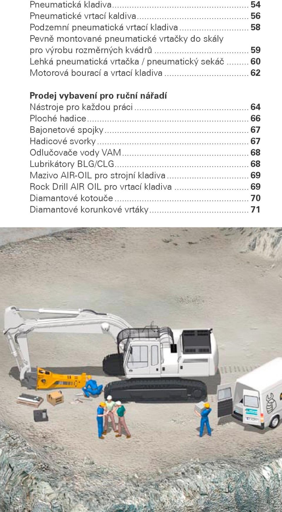 ruční nářadí Nástroje pro každou práci 64 Ploché hadice 66 Bajonetové spojky 67 Hadicové svorky 67 Odlučovače vody VAM 68 Lubrikátory