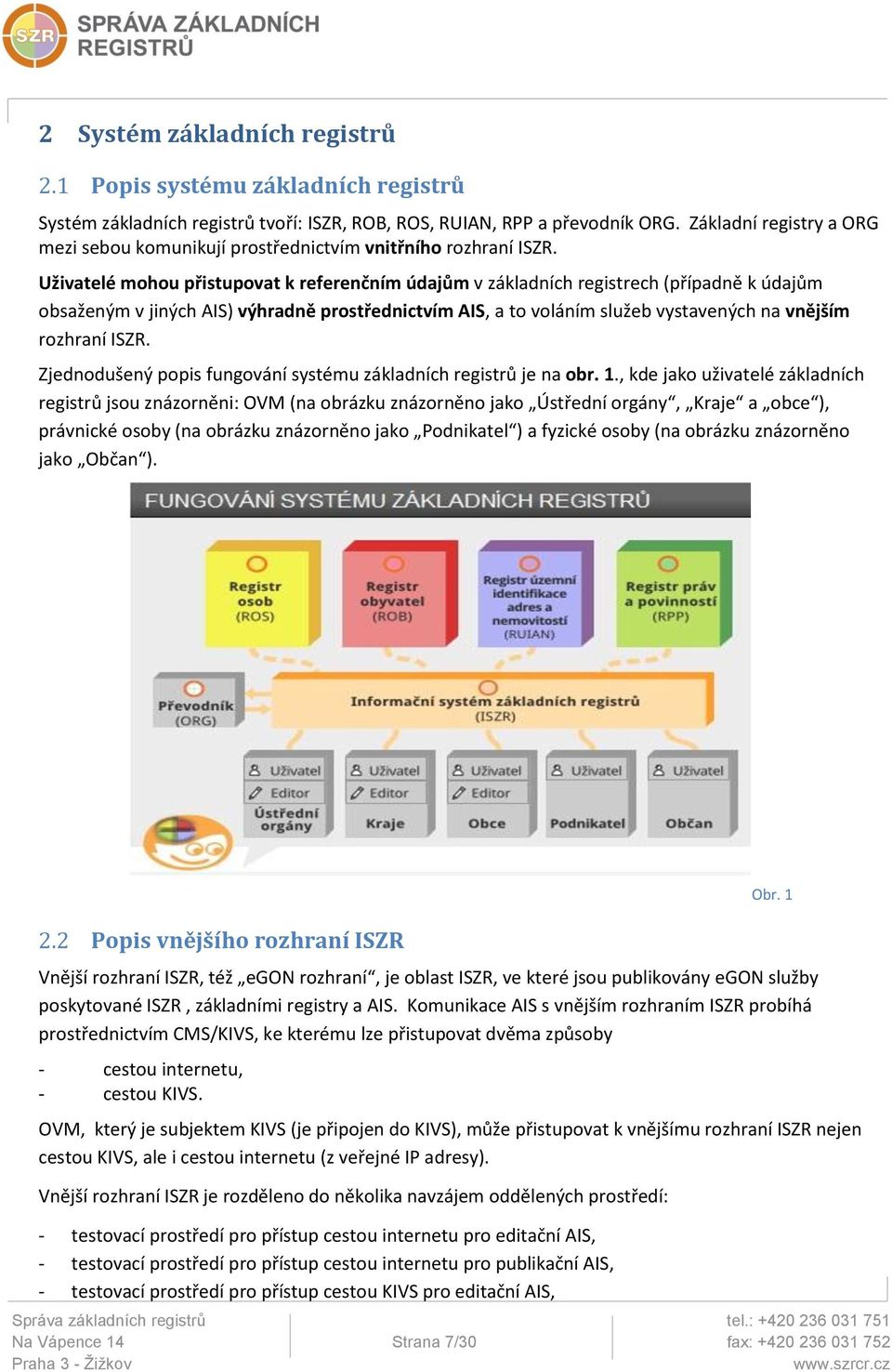 Uživatelé mohou přistupovat k referenčním údajům v základních registrech (případně k údajům obsaženým v jiných AIS) výhradně prostřednictvím AIS, a to voláním služeb vystavených na vnějším rozhraní