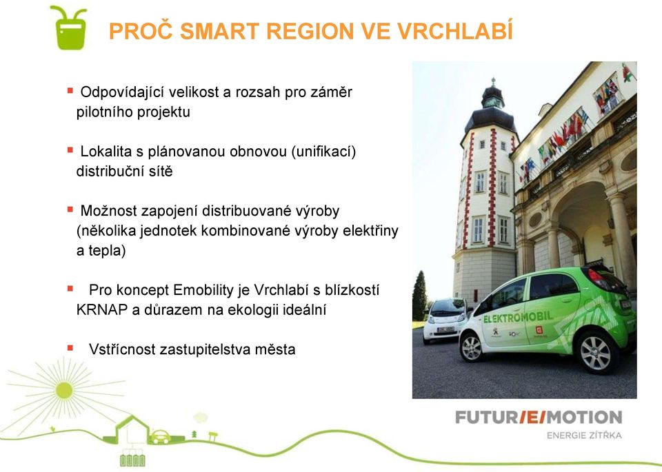 výroby (několika jednotek kombinované výroby elektřiny a tepla) Pro koncept Emobility je