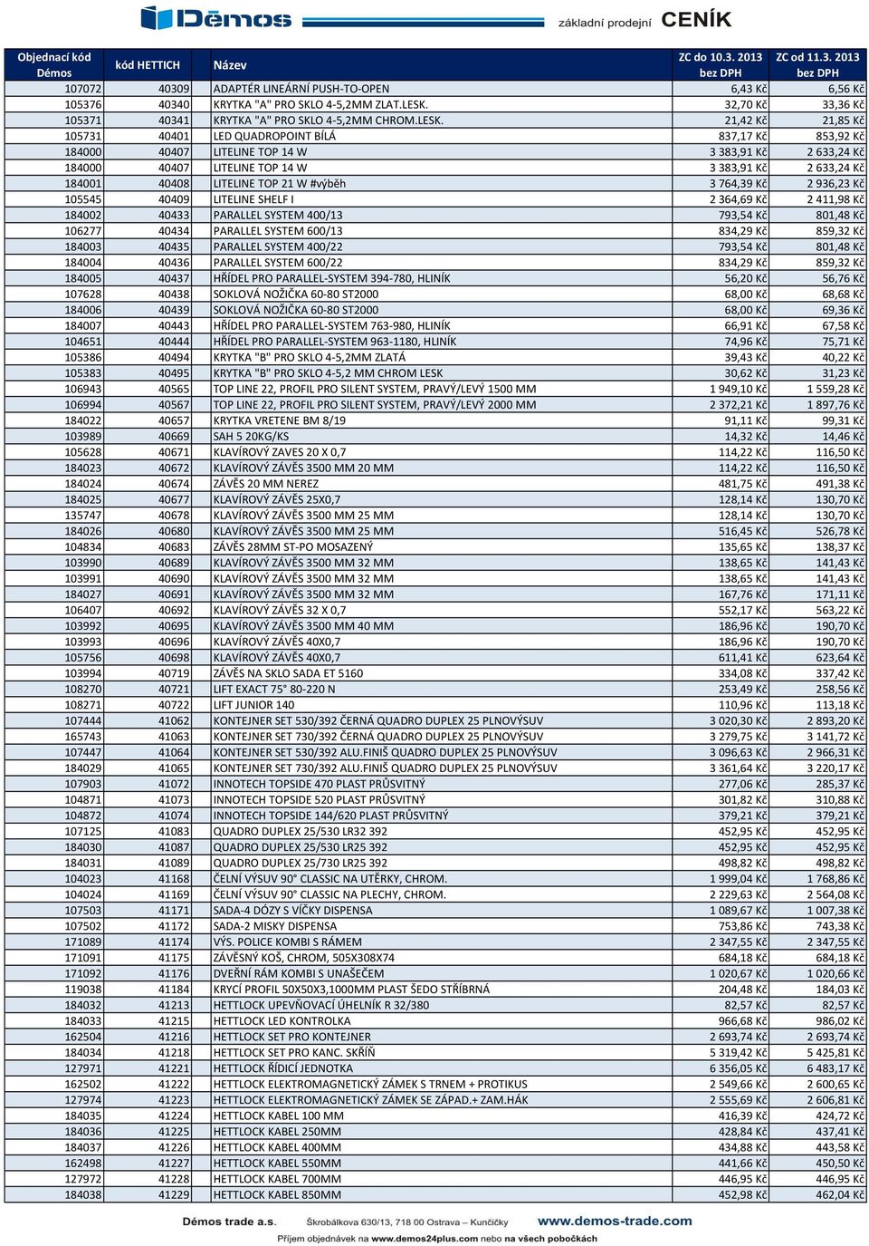 21,42 Kč 21,85 Kč 105731 40401 LED QUADROPOINT BÍLÁ 837,17 Kč 853,92 Kč 184000 40407 LITELINE TOP 14 W 3383,91 Kč 2633,24 Kč 184000 40407 LITELINE TOP 14 W 3383,91 Kč 2633,24 Kč 184001 40408 LITELINE