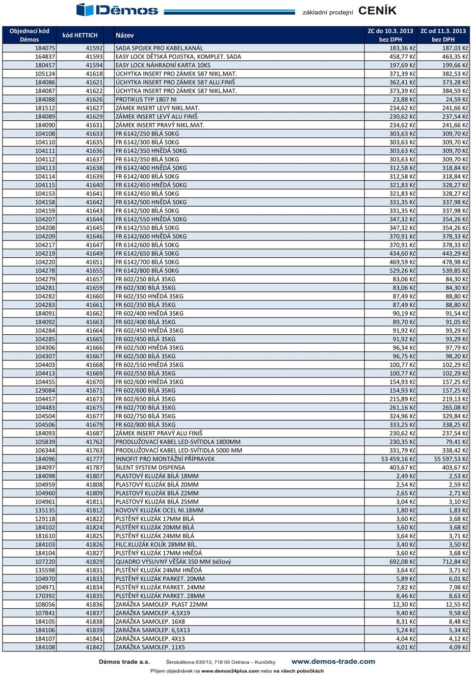 371,39 Kč 382,53 Kč 184086 41621 ÚCHYTKA INSERT PRO ZÁMEK 587 ALU.FINIŠ 362,41 Kč 373,28 Kč 184087 41622 ÚCHYTKA INSERT PRO ZÁMEK 587 NIKL.MAT.