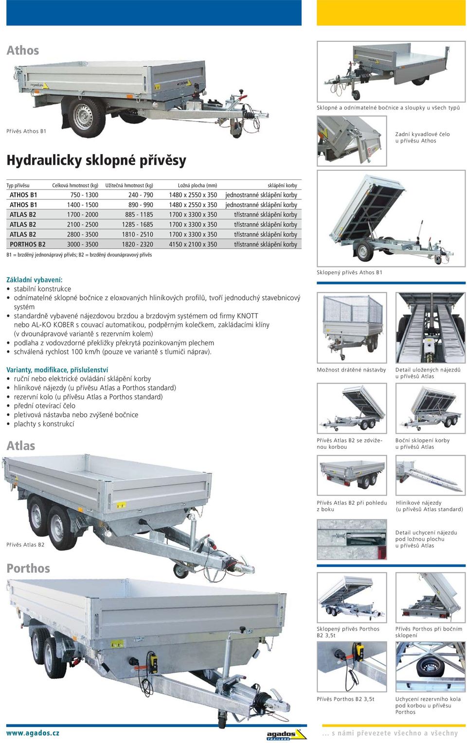 1285-1685 1700 x 3300 x 350 třístranné sklápění korby ATLAS B2 2800-3500 1810-2510 1700 x 3300 x 350 třístranné sklápění korby PORTHOS B2 3000-3500 1820-2320 4150 x 2100 x 350 třístranné sklápění