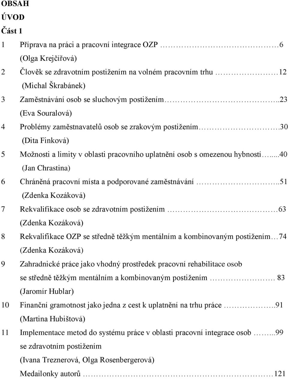 ..4 (Jan Chrastina) 6 Chráněná pracovní místa a podporované zaměstnávání.