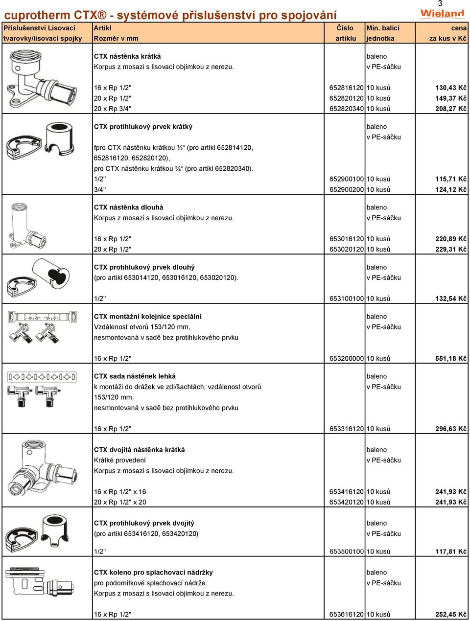 652820340 10 kusů 208,27 Kč CTX protihlukový prvek krátký fpro CTX nástěnku krátkou ½ (pro artikl 652814120, 652816120, 652820120), pro CTX nástěnku krátkou ¾ (pro artikl 652820340).