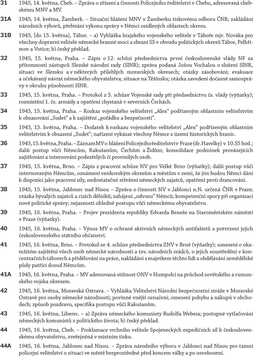 a) Vyhláška krajského vojenského velitele v Táboře mjr. Nováka pro všechny dopravní velitele německé branné moci a zbraní SS v obvodu politických okresů Tábor, Pelhřimov a Votice; b) český překlad.