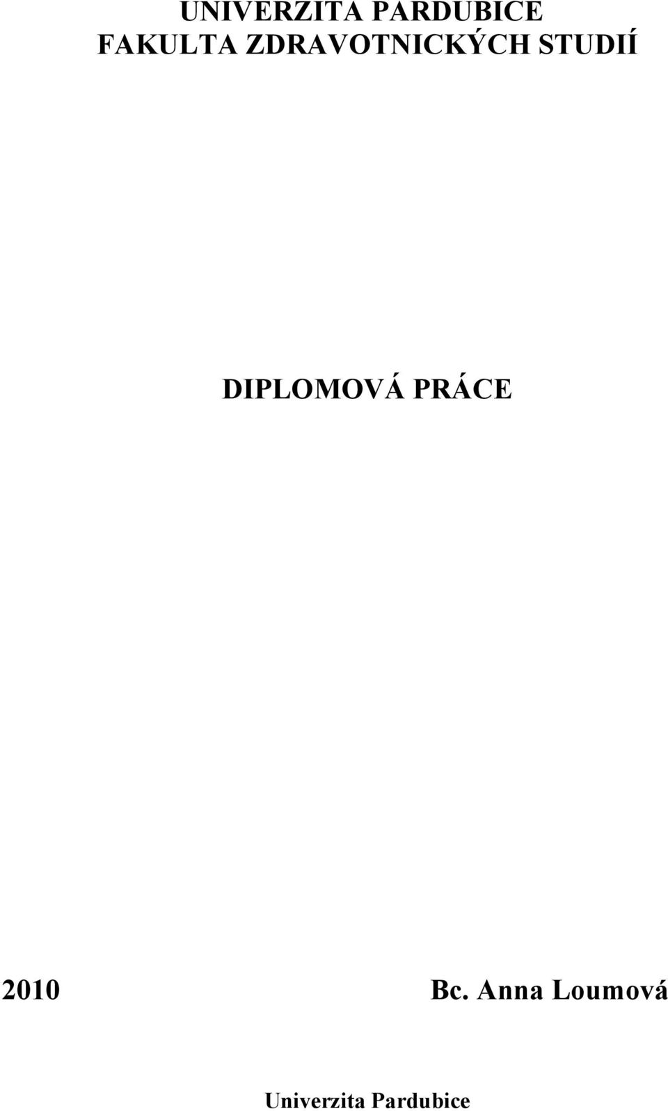 STUDIÍ DIPLOMOVÁ PRÁCE 2010