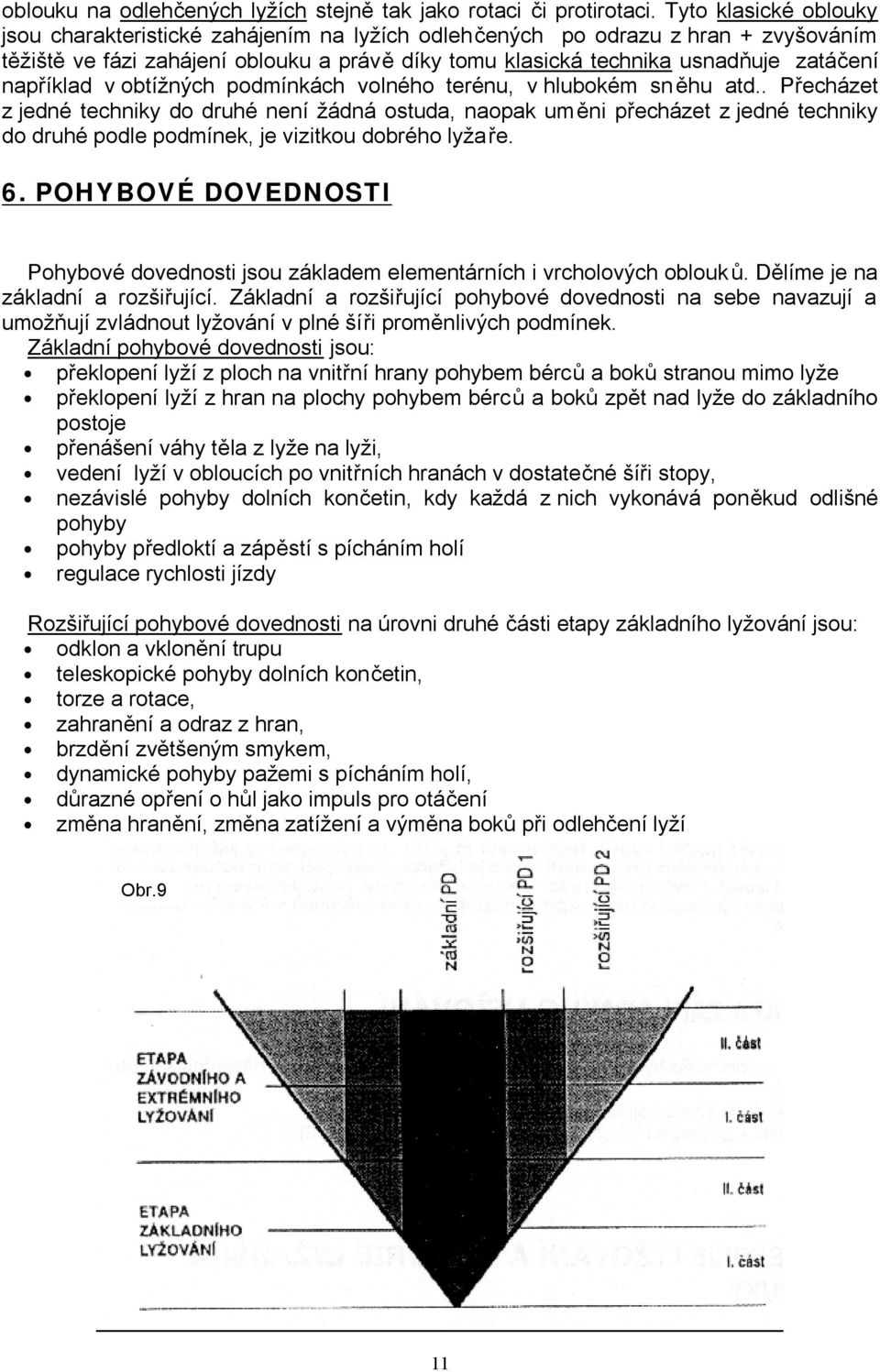 například v obtížných podmínkách volného terénu, v hlubokém sněhu atd.